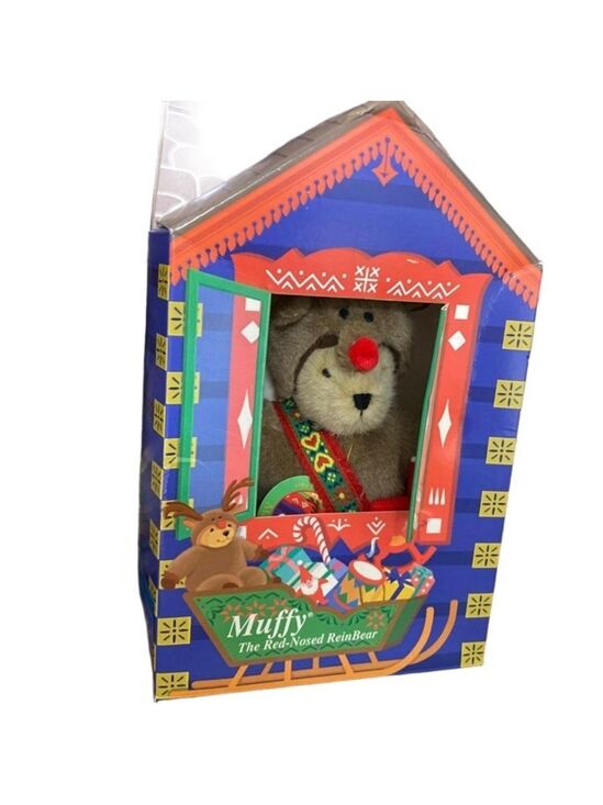 Other - NWT NIB Muffy Plush Stuffed Animal Red-Nosed ReinBear One Size Brown